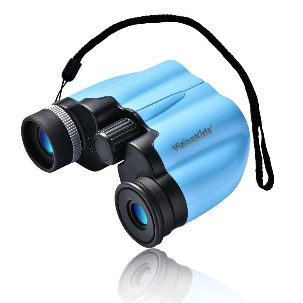 VisionKids Binoculars 10 Times Telescopes High Powered Opera Live Concert Theater Lightweight Center Focus with Soft Case (Blue)
