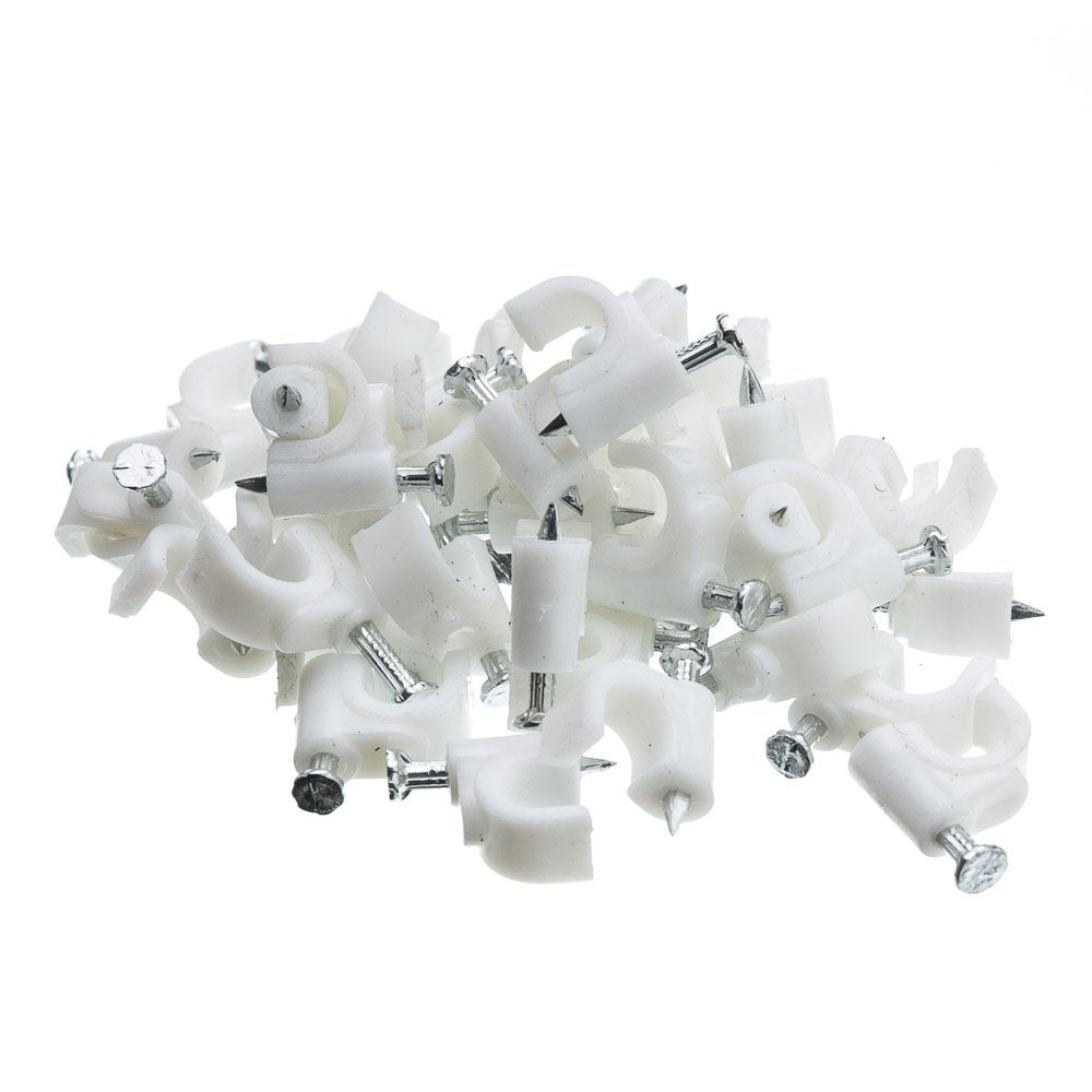 Cablewholesale Rg6 Cable Clip, White, 100 Pieces Per Bag (200 961)