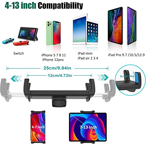 Car Dashboard Tablet Mount For 4 13'' Ipad Phone, Cuxwill Dash Windshield Tablet Telescopic Holder With Strong Suction Cup For I