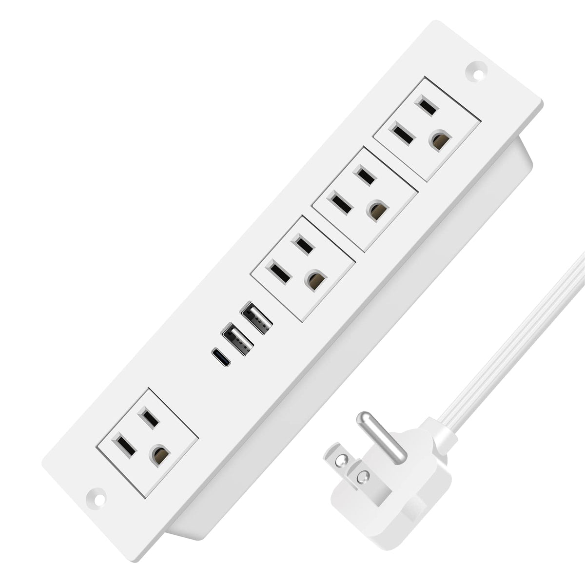 Recessed Power Strip With Usb Ports, Vilong Pd 20W Fast Charging Power Socket, Plug In 4 Outlets & 2 Usb-A Ports &1 Usb-C Port,C