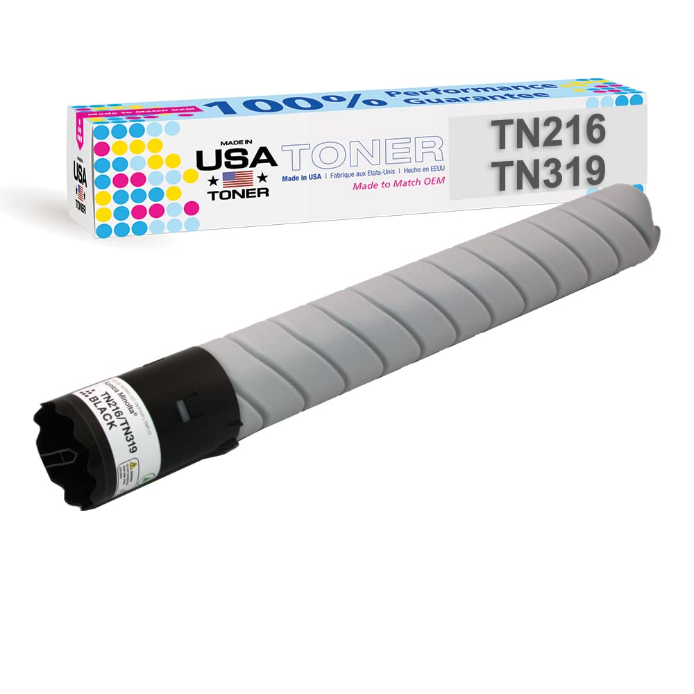 Made In Usa Toner Compatible Replacement For Use In Konica Minolta Bizhub C220, C280, C360, Tn216, Tn319 (Black)