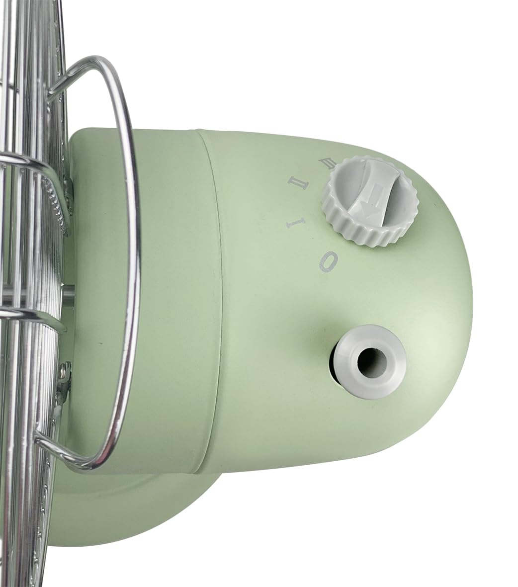 Good Housekeeping All Metal (92607) Oscillating 12'' Retro Desk Office Table Fan (Mint Green)