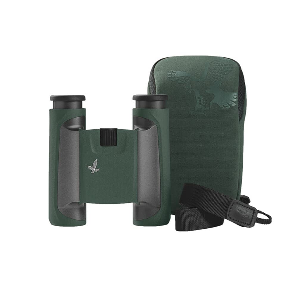 Swarovski Optik 10X25 Cl Pocket Binocular With Long Eye Relief And Folding Bridge Design (Green, Wild Nature Field Bag)