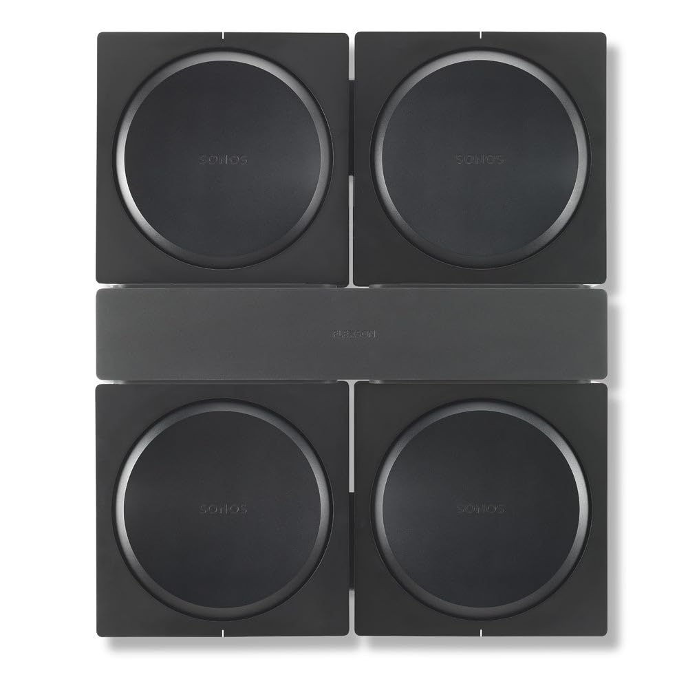 Flexson Wall Mount For 4 Sonos Amps (Black)