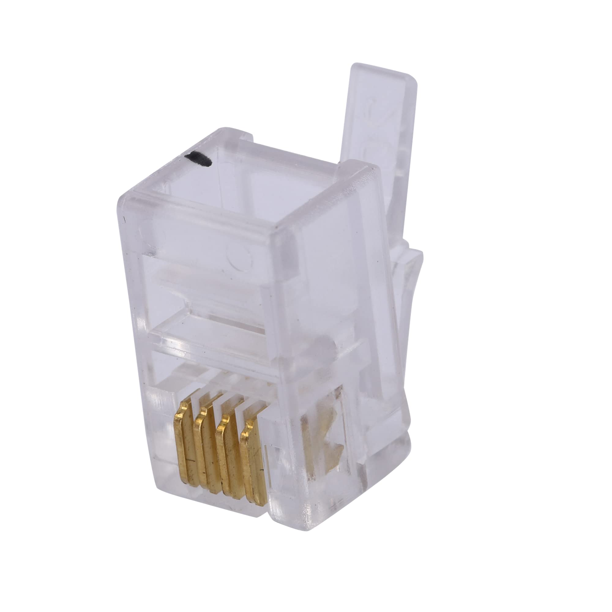 Lansensu 25 Packrj9/Rj10/Rj22 4P4C Phone Modular Telephone Cord Connector Adapter Crimp
