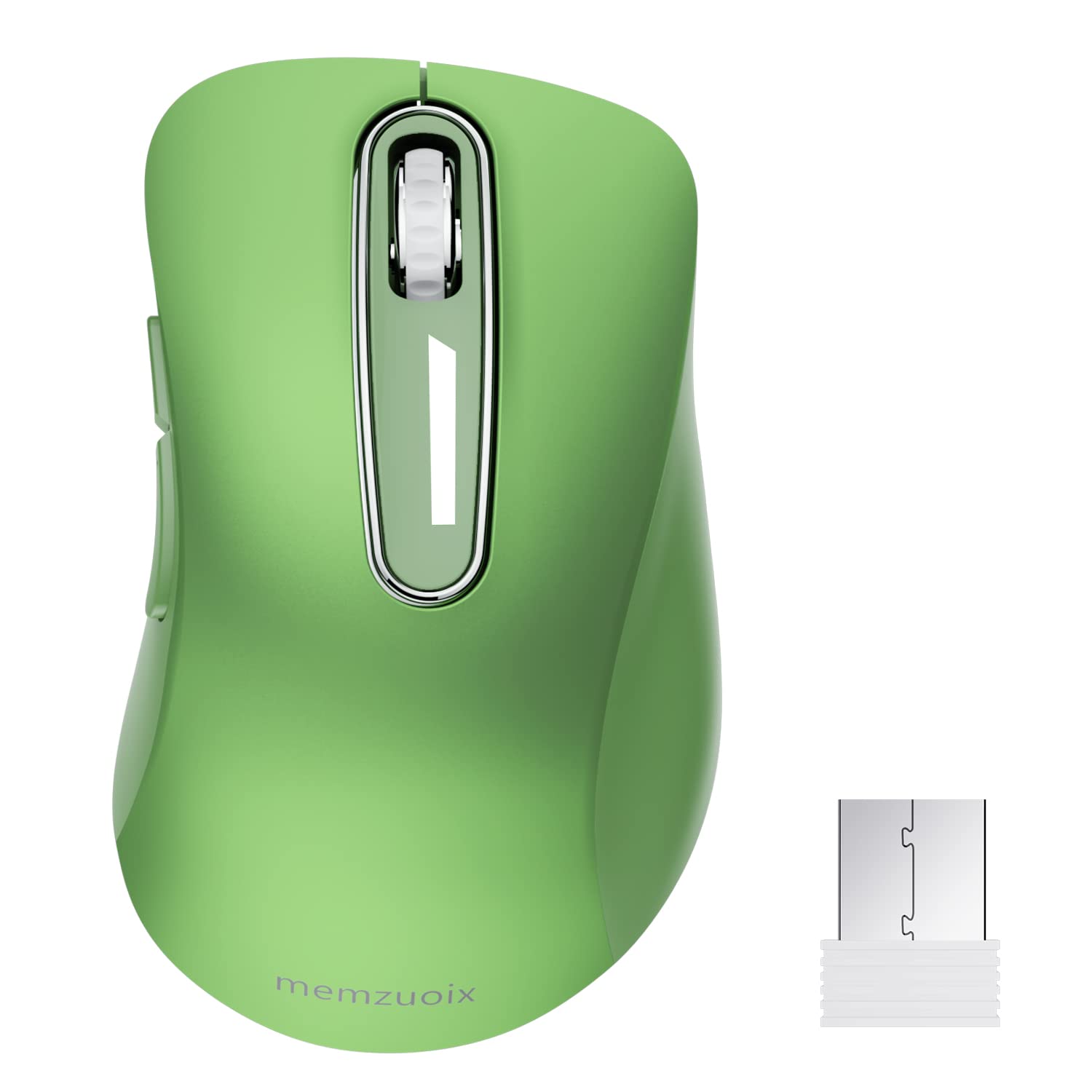 Memzuoix 2.4G Wireless Mouse, 1200 Dpi Mobile Optical Cordless Mouse With Usb Receiver, Portable Computer Mice Wireless Mouse For Laptop, Pc, Desktop, Macbook, 5 Buttons (Mint Green)