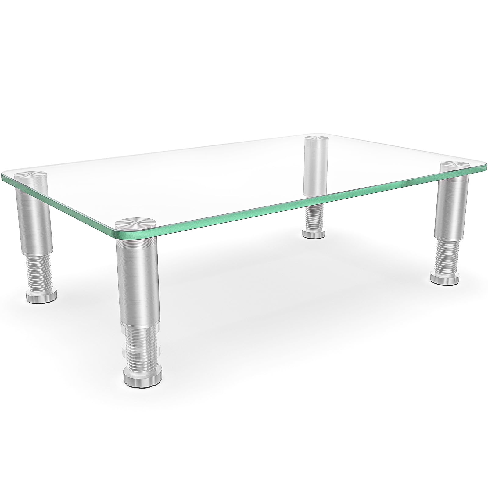 Clear Computer Monitor Stand Riser With Height Adjustable Multi Media Desktop Stand For Flat Screen Lcd Led, Laptop/Notebook/Xbo
