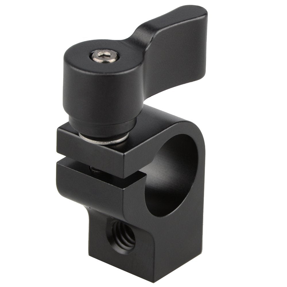 Camvate 15Mm Single Rod Clamp With Two 1/4'' 20 Screw Hole For Camera Dslr Rail System(Black)   1440