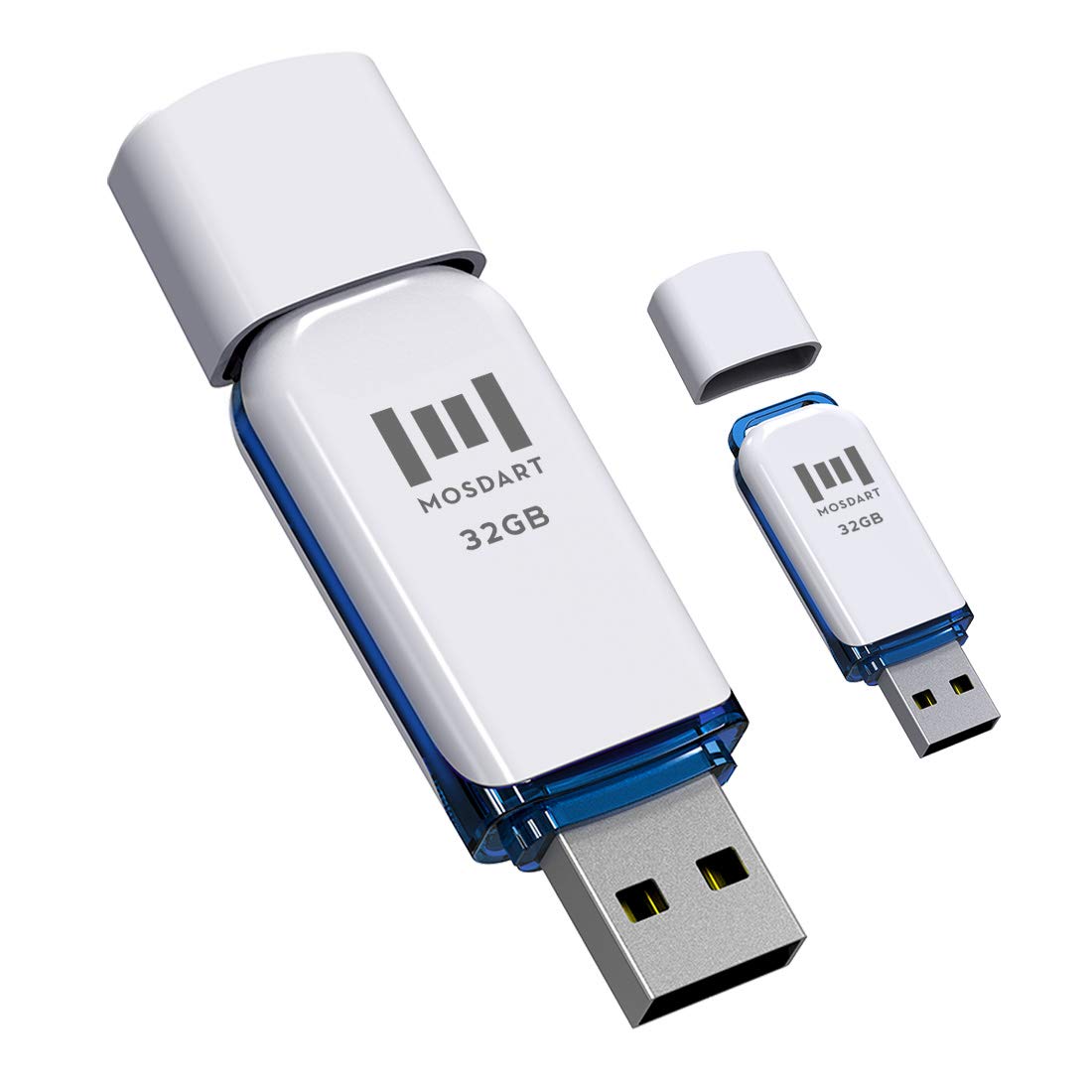 Mosdart 32Gb Usb 2.0 Fat32 Flash Drive 2 Pack 32 Gb Multipack Thumb Drives Jump Drive Memory Stick With Led Light And Lanyards F