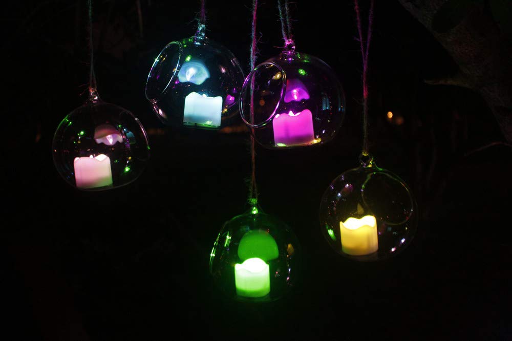 Topstone Multi Color Remote Control Tea Lights,Battery Powered Votive Candles With Timer,Flickring Flameless Candles For Wedding