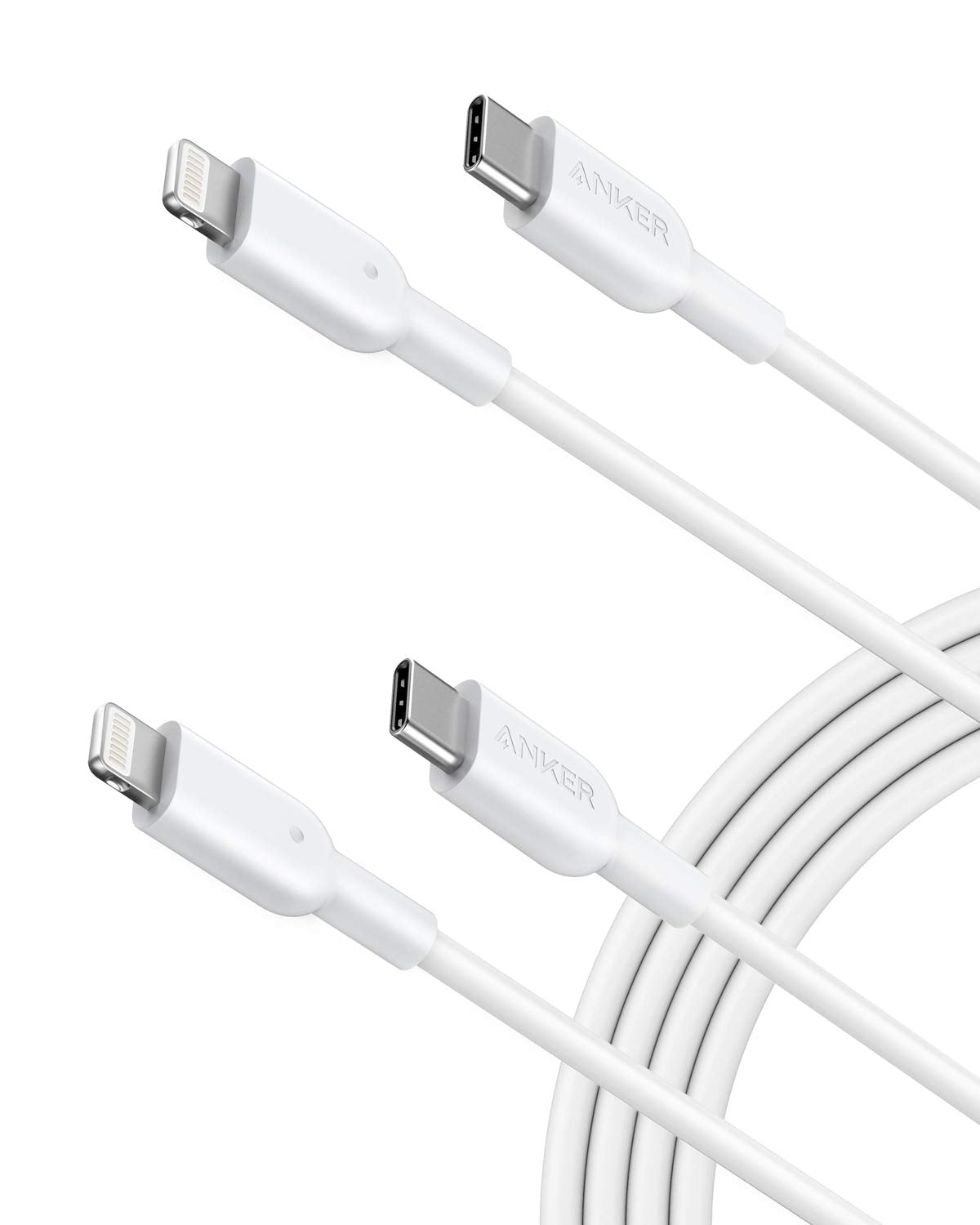 Anker Usb C To Lightning Cable [6Ft, 2 Pack Mfi Certified] Powerline Ii For Iphone 13 13 Pro 12 11 X Xs Xr 8 Plus Airpods Pro, S