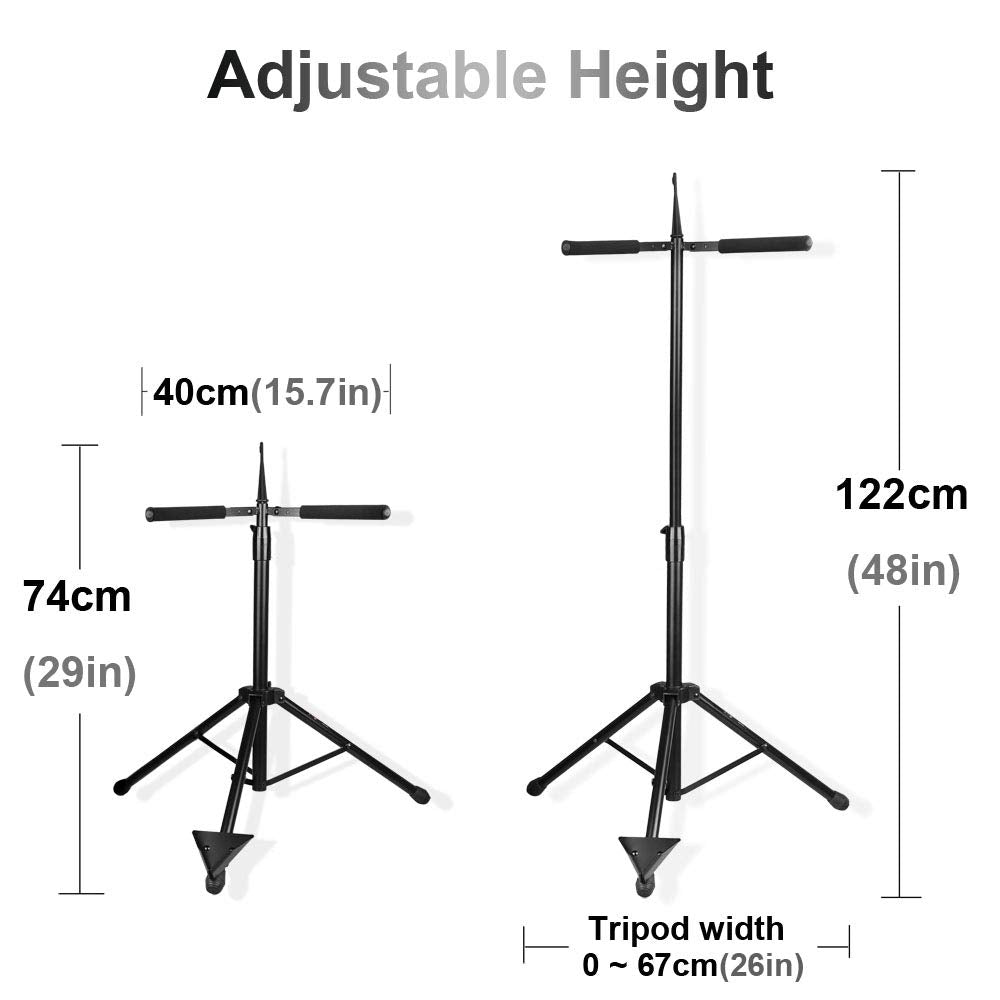 Mr.Power Adjustable Cello Stand With Bow Hook, Foldable Tripod Support For 1/2, 1/4, 4/4, 3/4, 1/8, 7/8 Full Size, Floor Steel H