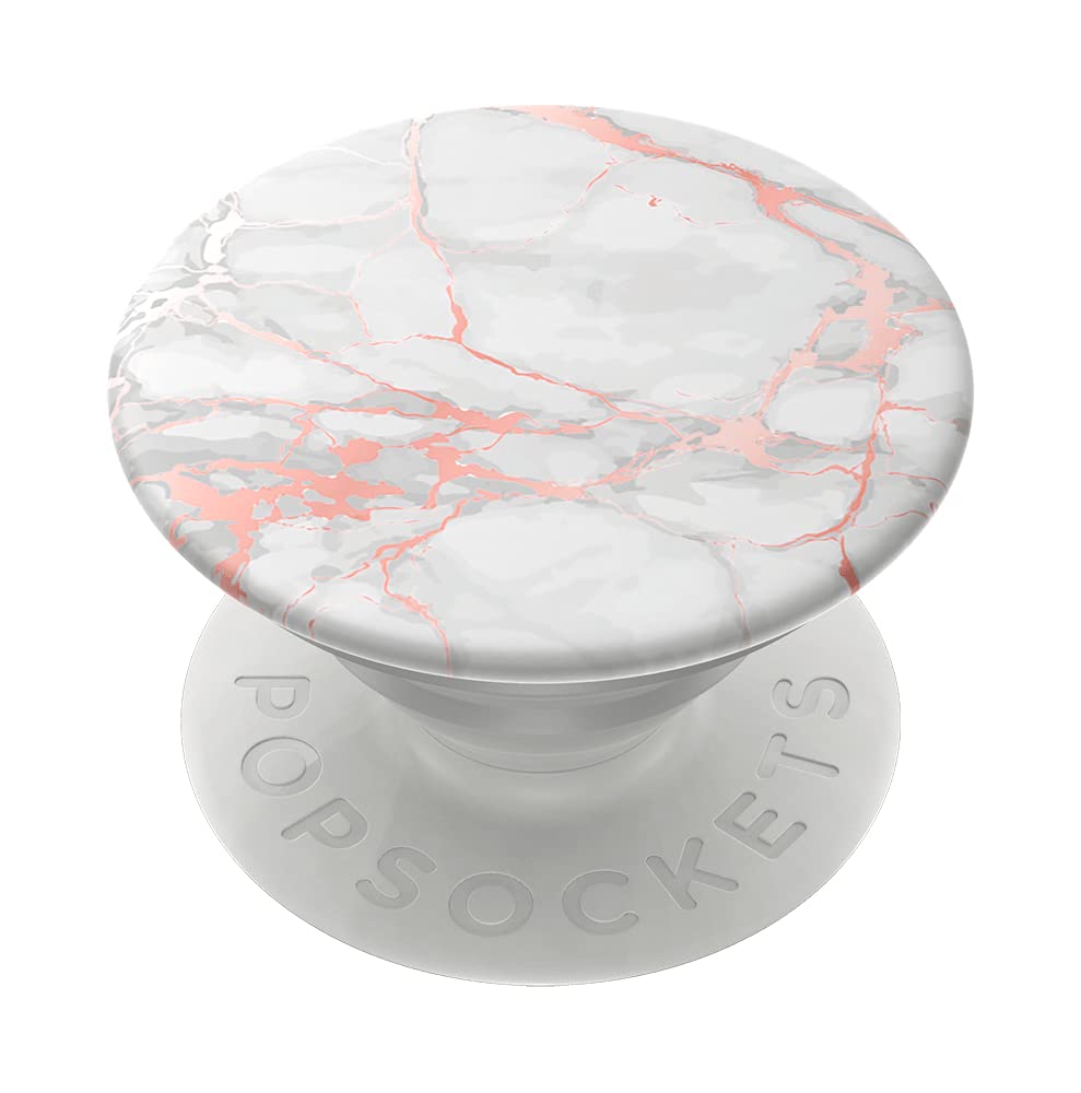 Popsockets Popgrip: Phone Grip And Phone Stand, Collapsible, Swappable Top, Rose Gold Lutz Marble