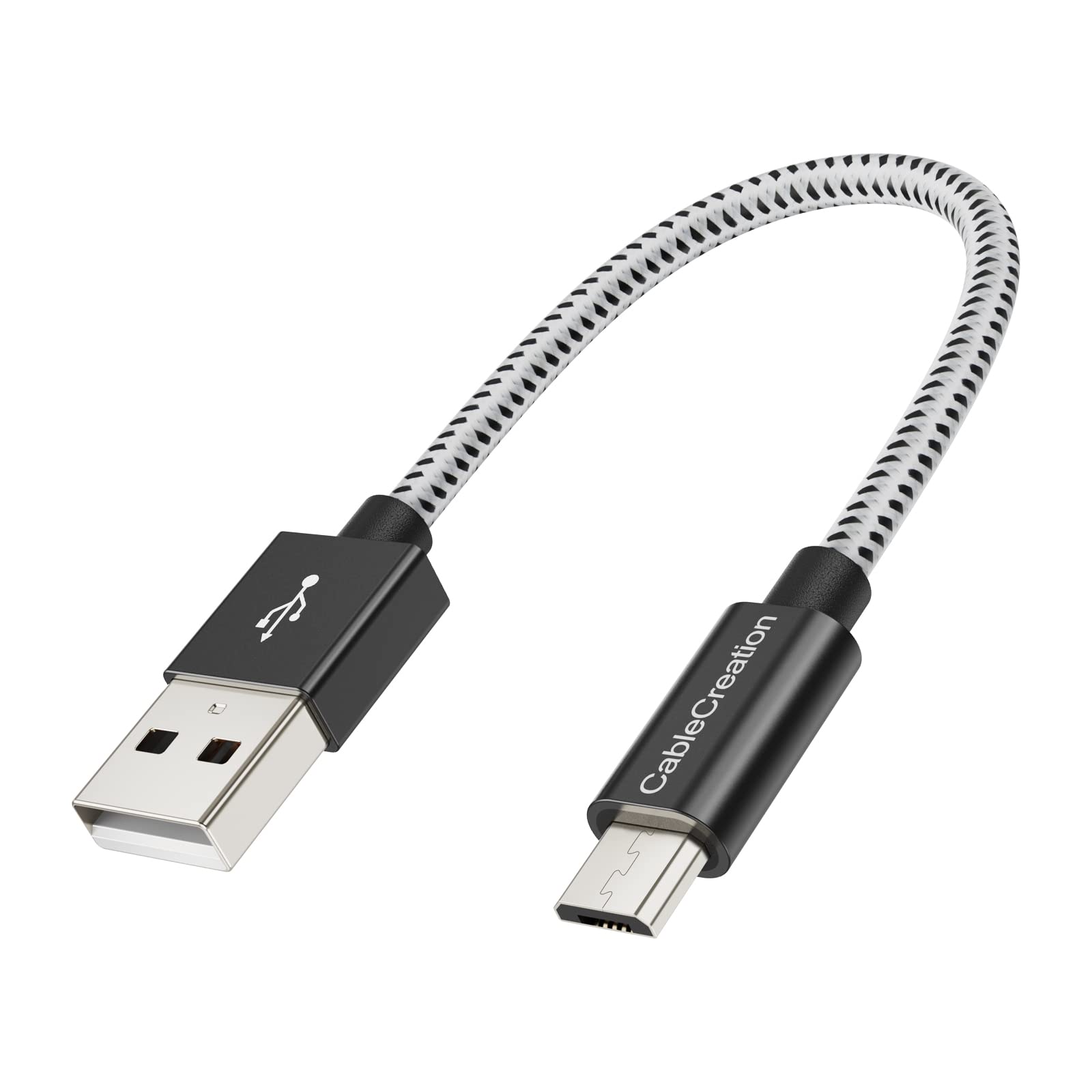 CableCreation Short Micro USB Cable, USB to Micro USB 24 AWG Triple Shielded Fast Charger Cable, Compatible with PS5/PS4, Raspbe