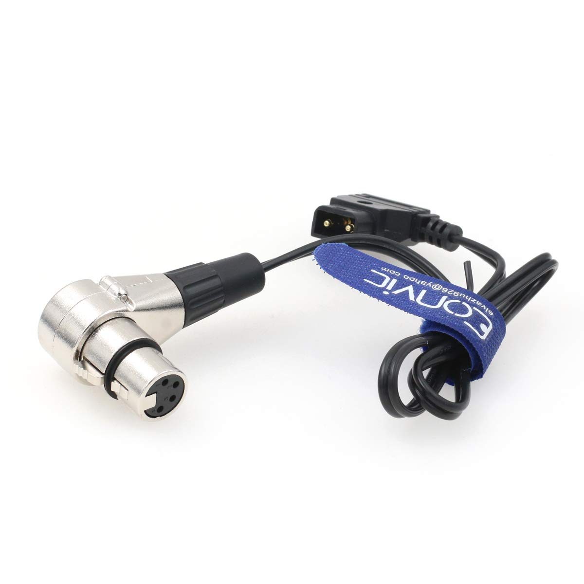Eonvic D Tap Male To 4 Pin Xlr Female Right Angle Adapter Power Cable For Dslr Camcorder (Straight Cable)