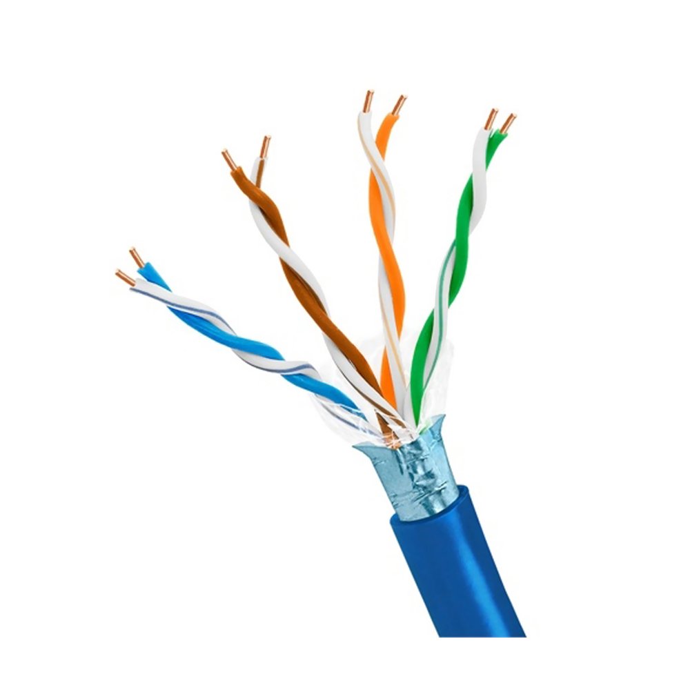 Cmple Cat5e STP Bulk Cable 350MHz Shielded Twisted Pair 24AWG Bare Copper 1000ft Blue