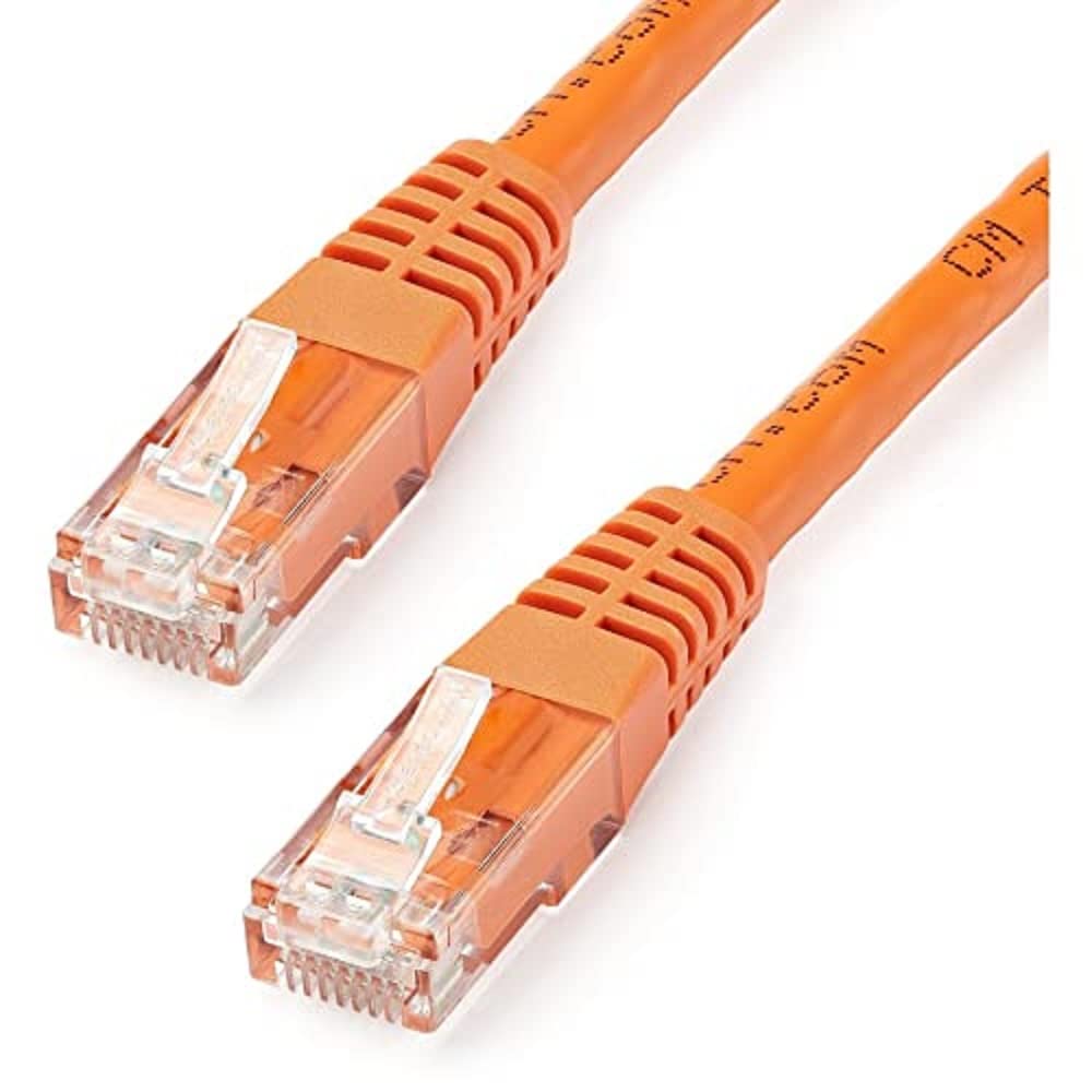 Startech.Com 25Ft Cat6 Ethernet Cable   Orange Cat 6 Gigabit Ethernet Wire  650Mhz 100W Poe++ Rj45 Utp Molded Category 6 Network