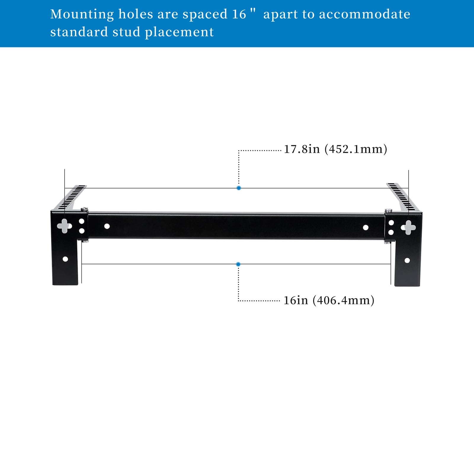 Rackpath 5U Vertical Wall Mount Rack   Heavy Duty 125Lbs Capacity Vertical Mounting Bracket (5U)