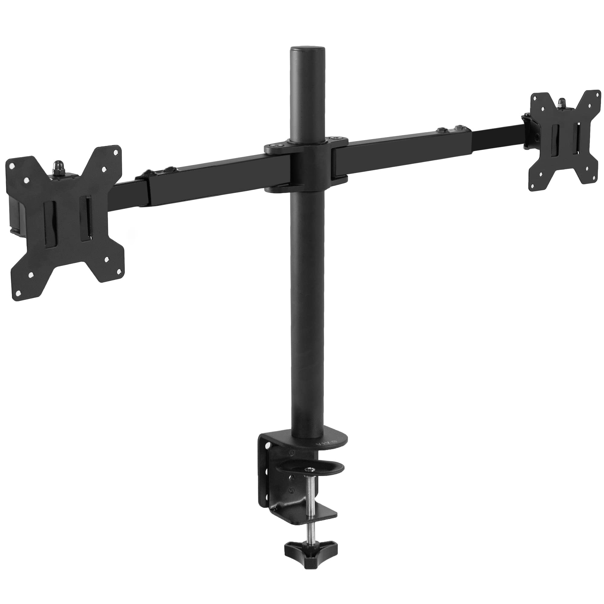 VIVO Dual LCD LED 21 to 32 inch Monitor Desk Mount, Heavy Duty, Adjustable Telescoping Arms, Flush Wall Setup, Fits 2 Screens, Black, STAND V002E