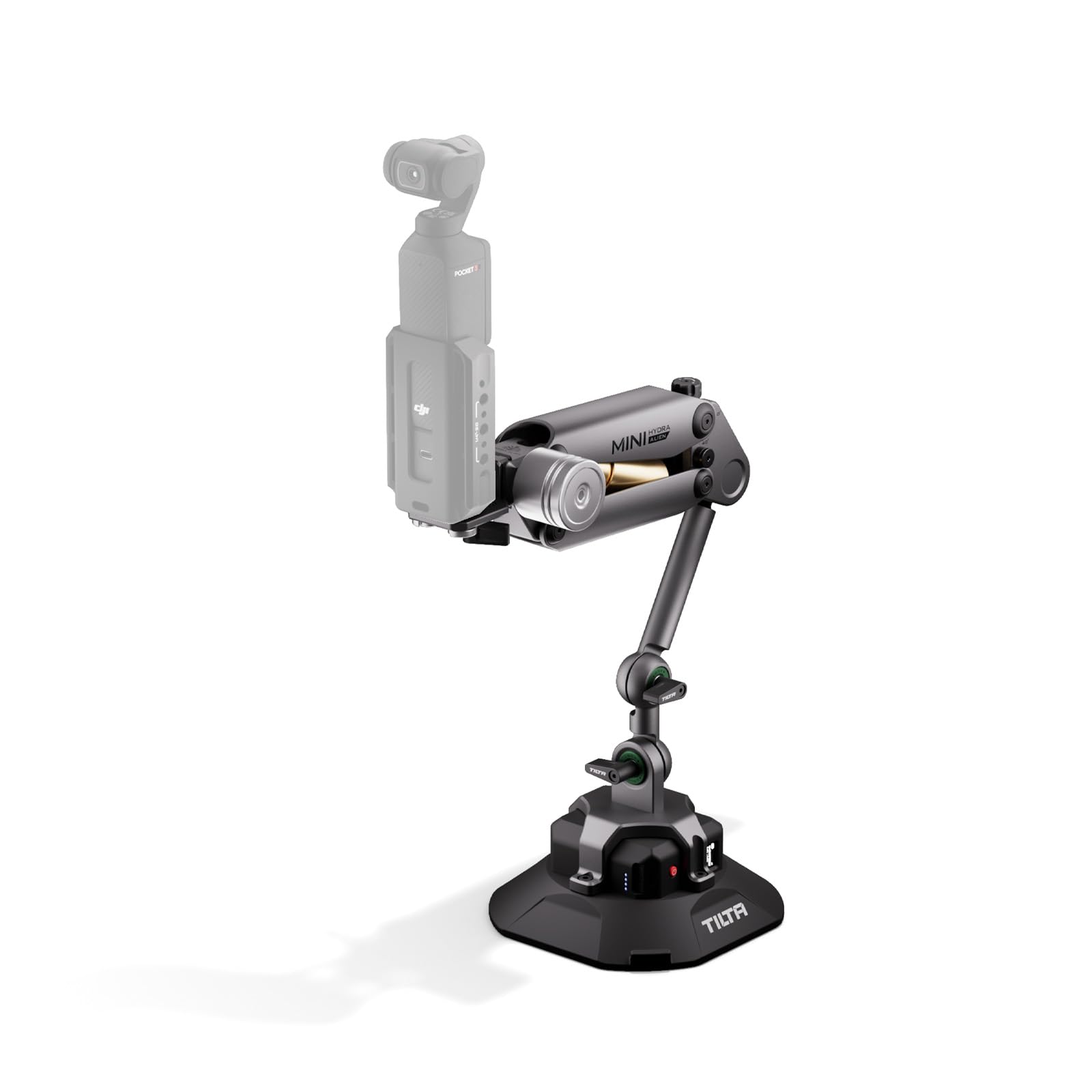 Tilta Hydra Alien Mini Electronic Suction Cup Kit - Titanium Gray | Compatible with DJI Pocket 3/4 Camera, and Other Action cams