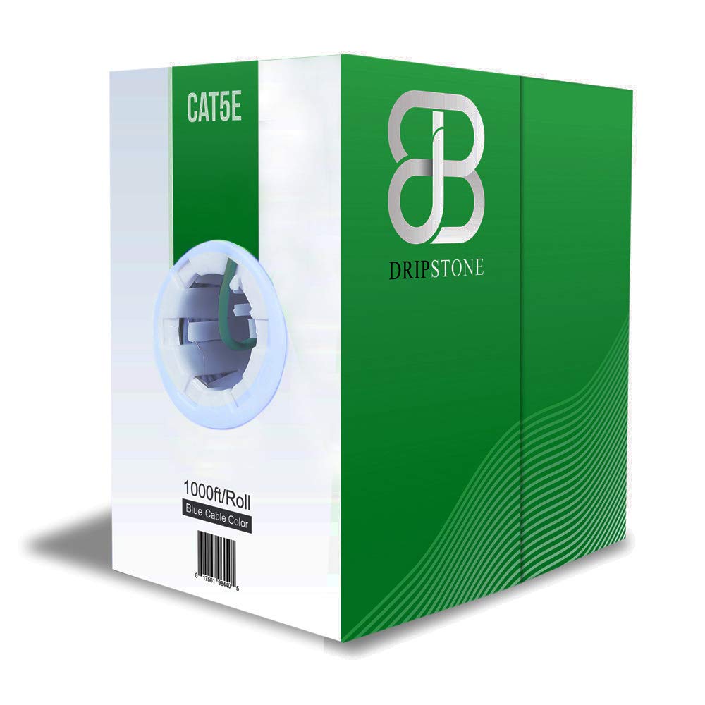 DRIPSTONE 1000ft CAT5e 4/UTP Ethernet LAN Cable 24AWG Network Wire (Green)