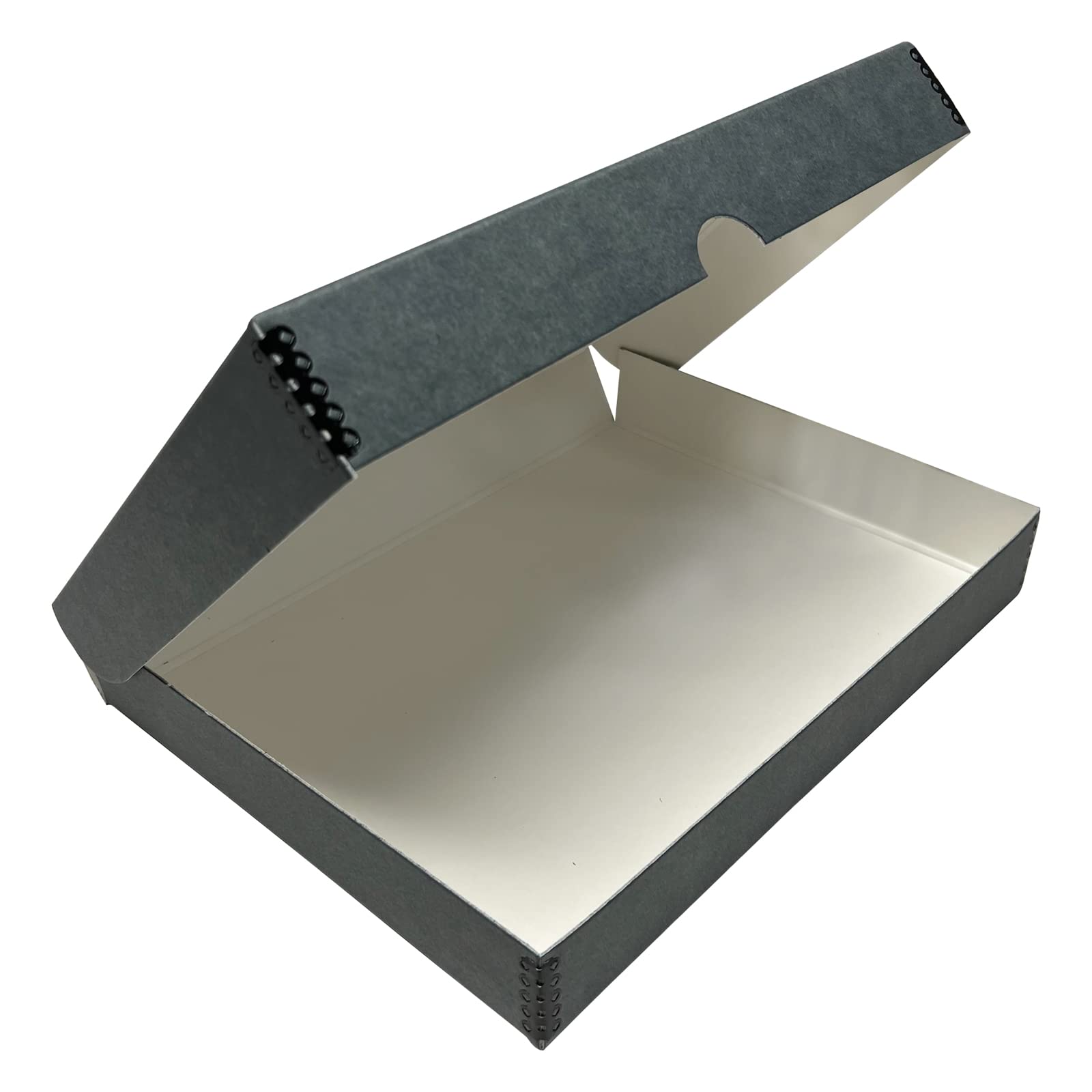 Lineco, 9X12 Gray Clamshell Archival Folio Storage Box, 1.75 Depth, Acid Free, With Metal Edge, Preserves Picture Longevity, Store Photos Documents