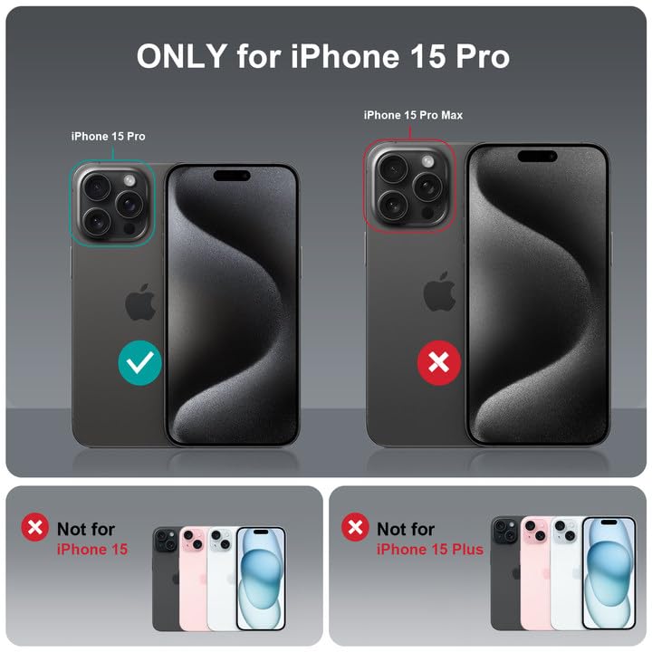 Gyizho Magnetic Case For Iphone 15 Pro Case, [Military Grade Drop Tested] [Compatible With Magsafe] Slim Protective Cover, Non Y