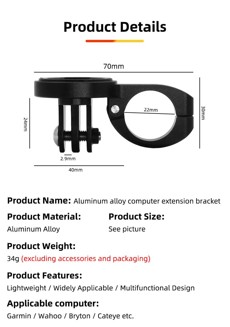 Gps Computer Mount For Aero Bars, Tt Bars, Or Tri Bars For Road And Triathlon Bikes Compatible With Garmin, Wahoo, Cateye, And B