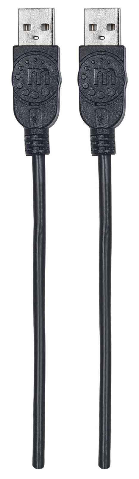 Manhattan 353885 Hi Speed Usb A Device Cable, Usb 2.0, Type A Male To Type A Male, 480 Mbps, 0.5 M (1.5 Ft.), Black