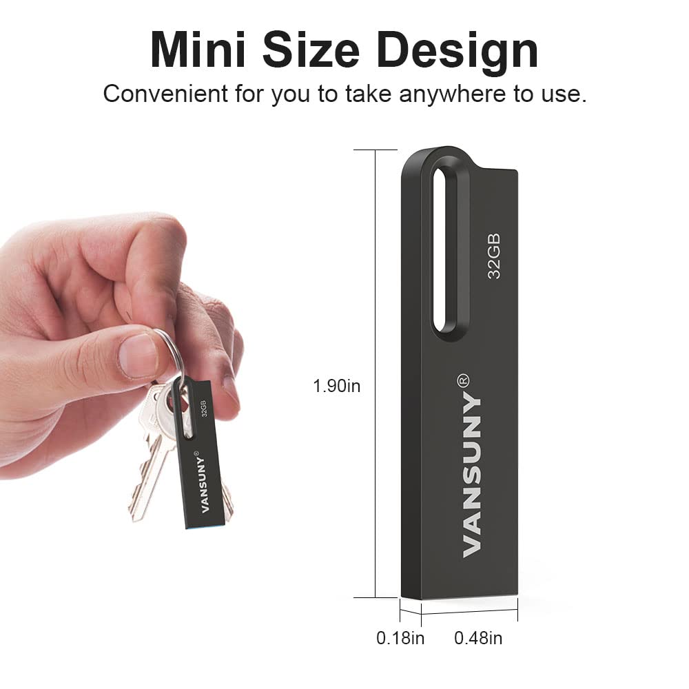 Vansuny 3 Pack 32Gb Usb Flash Drives Usb 3.0 Metal Waterproof Flash Drive Ultra High Speed Memory Sticks, Portable Thumb Drive For Pc/Tablets/Mac/Laptop