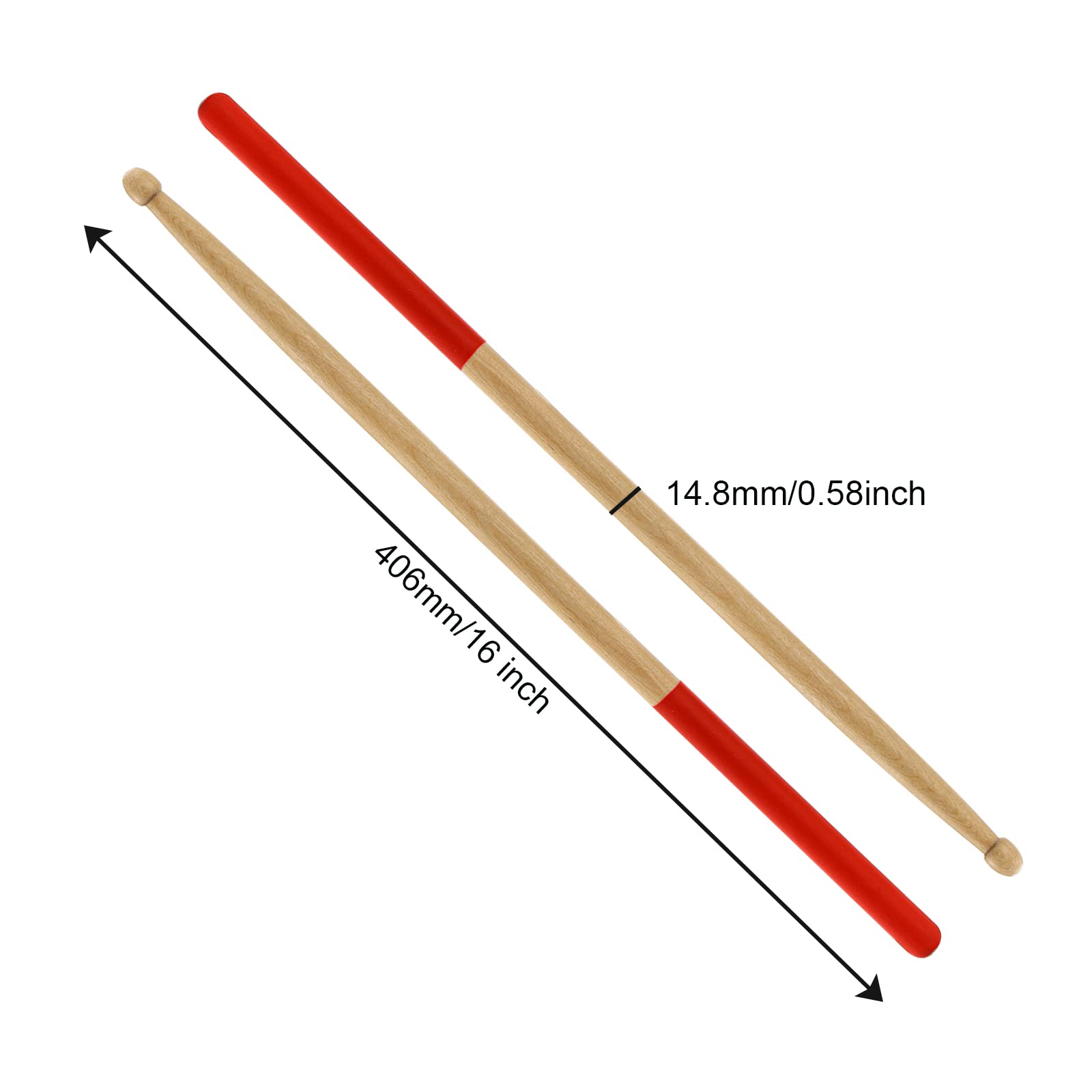 Suwimut 12 Pairs Drum Sticks With Non Slip Rubber Handle, Classic 5A Maple Wood Tip Drumsticks For Beginners, Musical Instrument