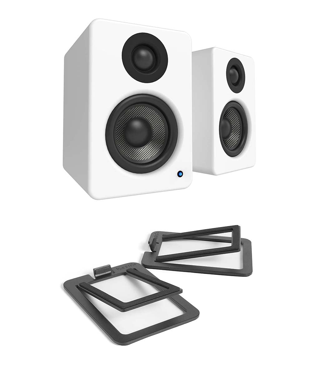 Kanto Yu2 Pc Gaming Desktop Speakers | 3'' Composite Drivers | 3/4'' Silk Dome Tweeter | Class D Amplifier | Pair | Matte White