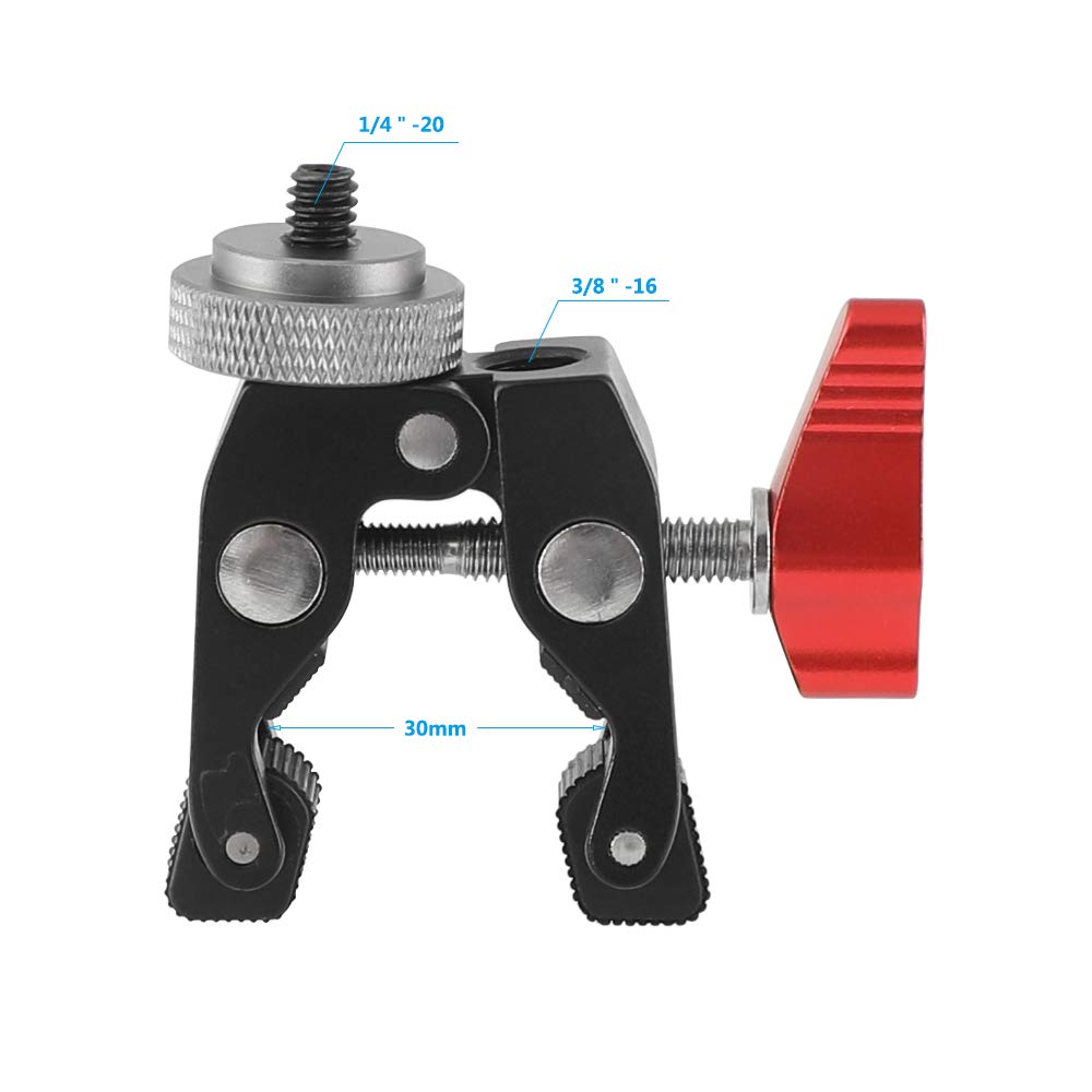 Kayulin Crab Clamp Holder With 1/4'' Screw Adapter For Studio Flash Light Camera Tripod (Silver Gray)