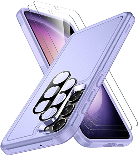 Spidercase Designed For Samsung Galaxy S23 Case, [10 Ft Military Grade Drop Protection], 2 Pack [Tempered Glass Screen Protector