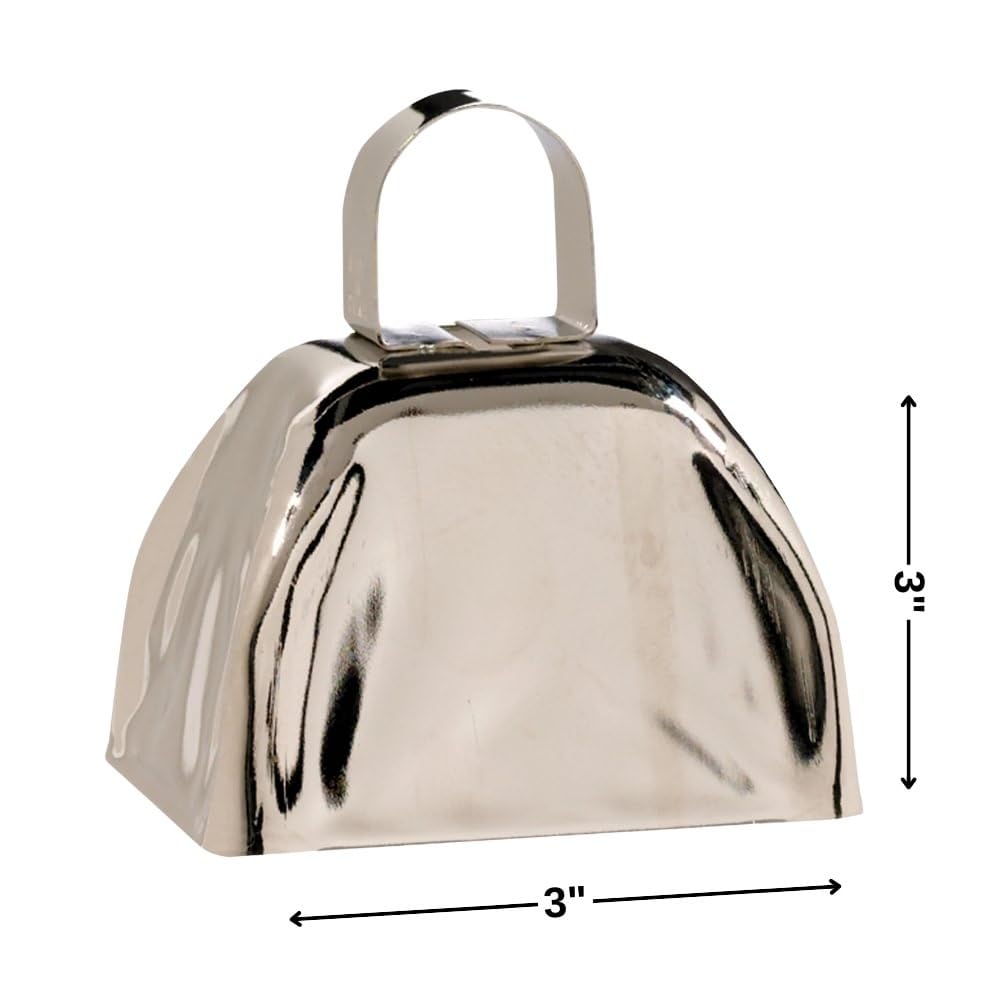 Amscan Metal Cowbell, 3 X 3, Silver