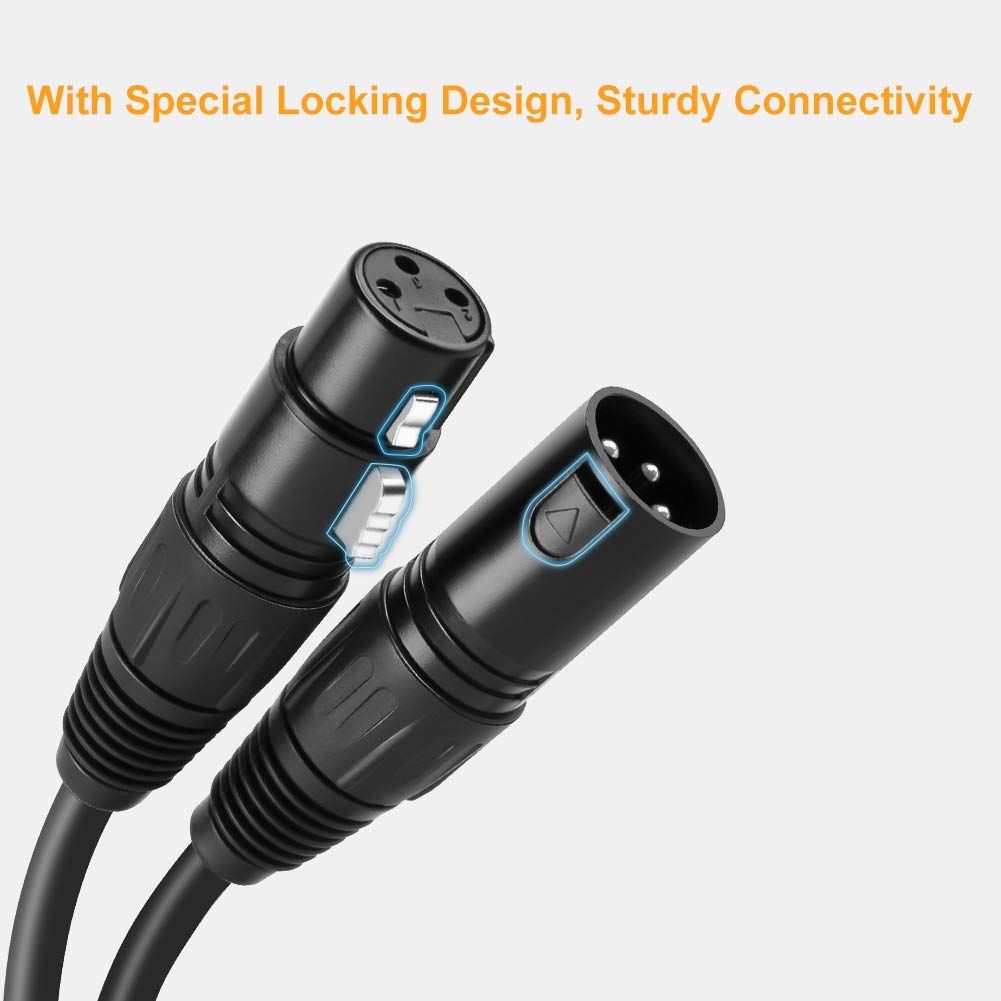 Cablecreation Xlr Microphone Cable, [2 Pack] 6 Ft Xlr Male To Xlr Female Balanced 3 Pin Mic Cables Compatible With Shure Sm Micr