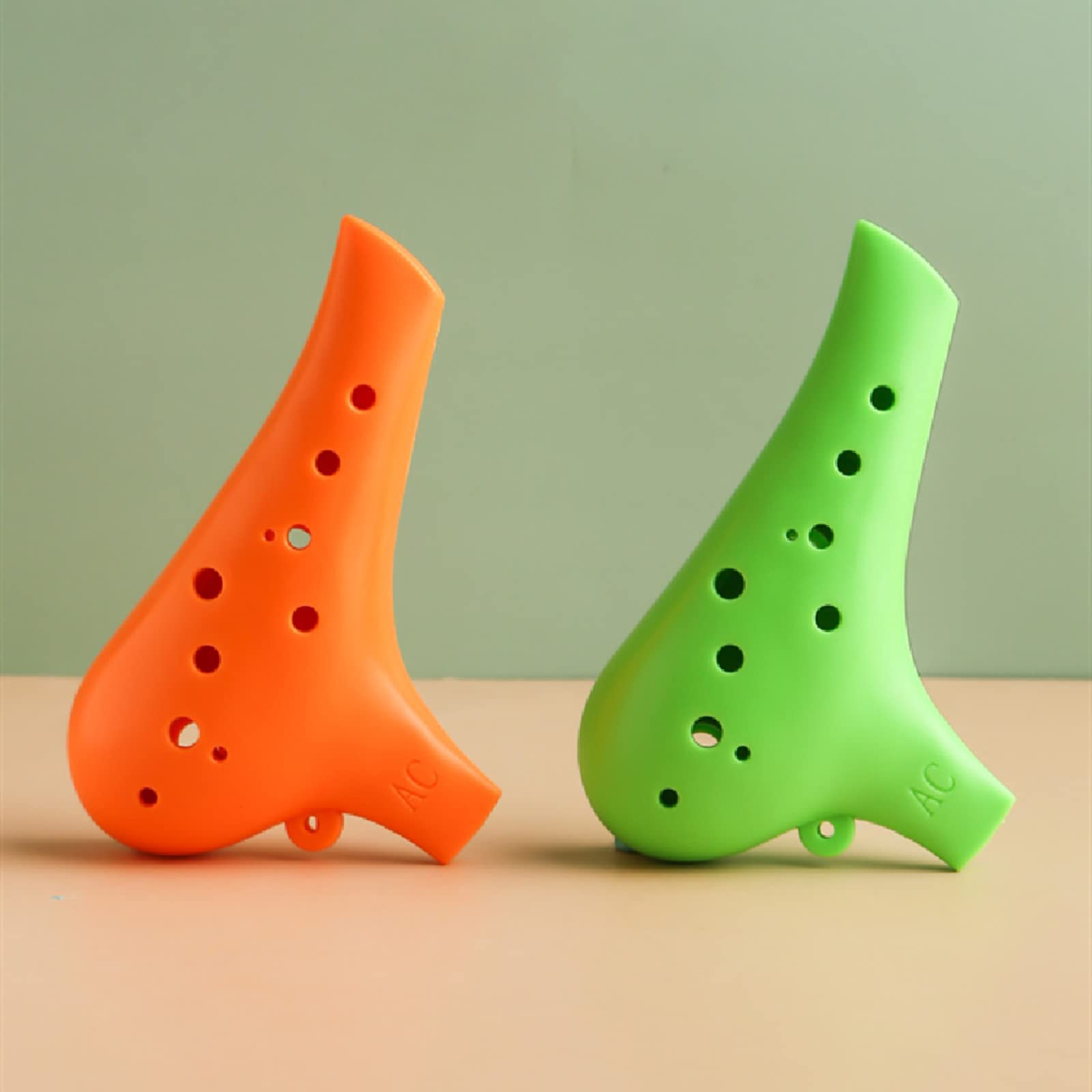 Aestivate Plastic Ocarina Instrument 12 Hole Ocarina Alto C 12-Hole Ocarina Instrument Easy Instrument (Orange)