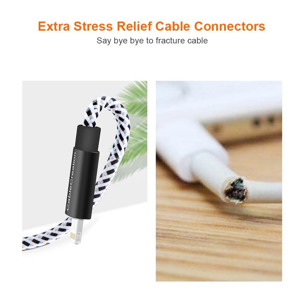 Cablecreation 0.5 Feet Short Iphone Charger Cable, [Mfi Certified] Lightning To Usb Data Sync Cord, Compatible With Iphone 14/14