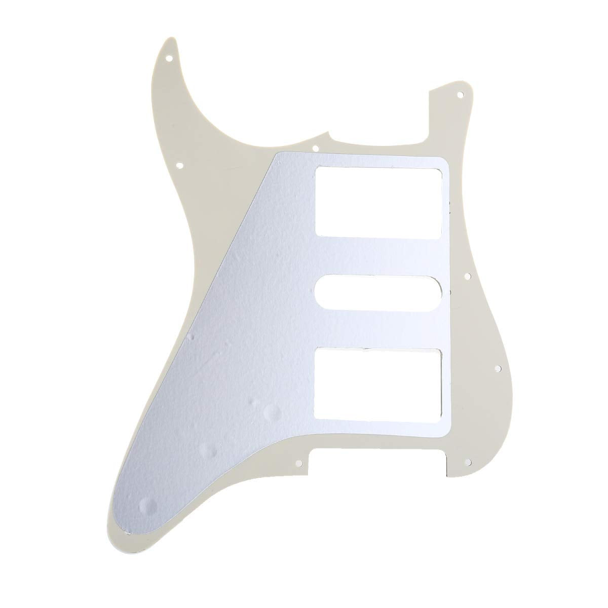 Musiclily Pro 11 Hole Hsh Guitar Strat Pickguard For Fender American/Mexican Standard Stratocaster Modern Style, 4Ply Parchment