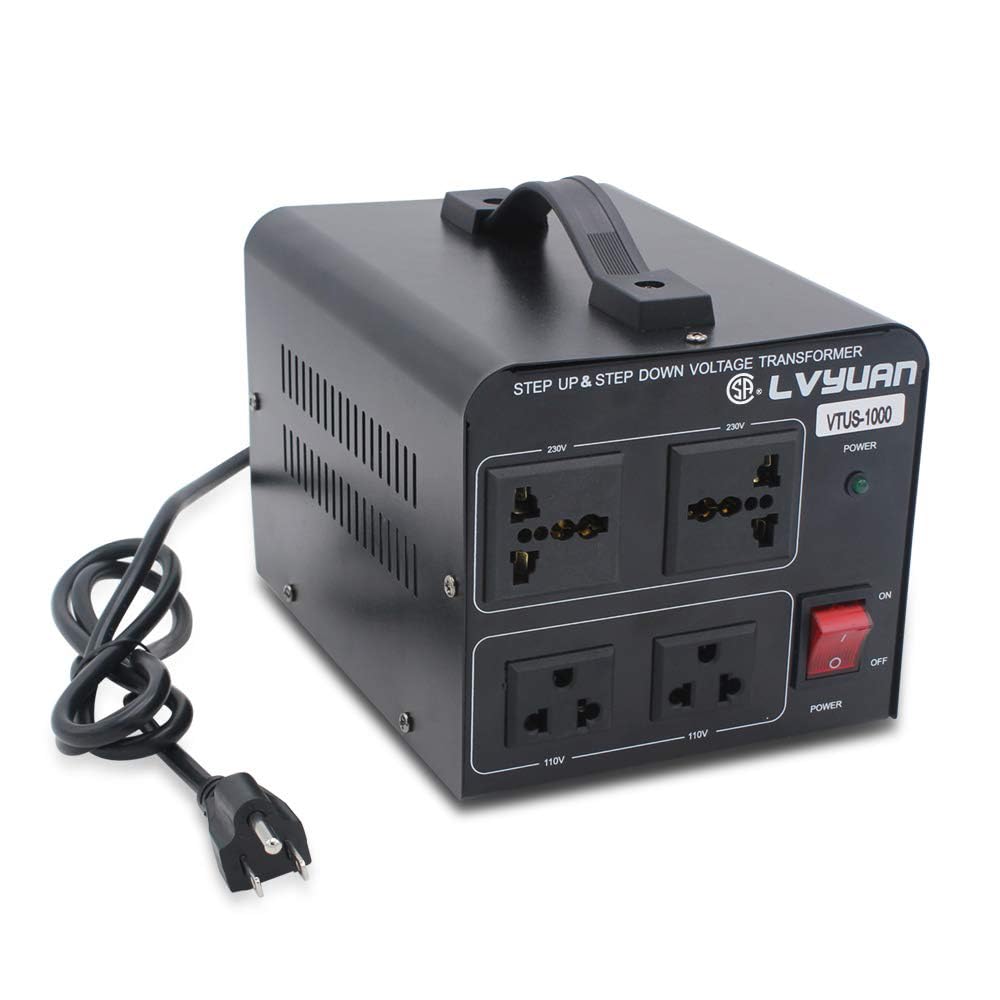 Cantonape Voltage Transformer Converter 1000 Watt Step Up/Down Convert from 110-120 Volt to 220-240 Volt and from 220-240 Volt t