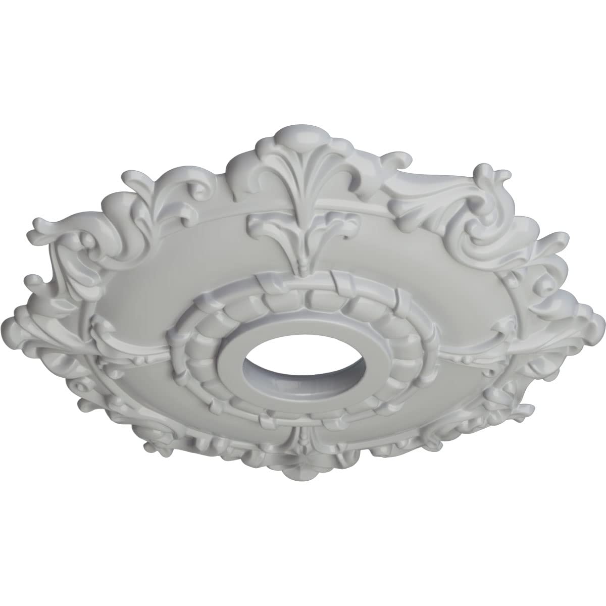 Ekena Millwork Cm18Rlfrf Riley Ceiling Medallion, Frost
