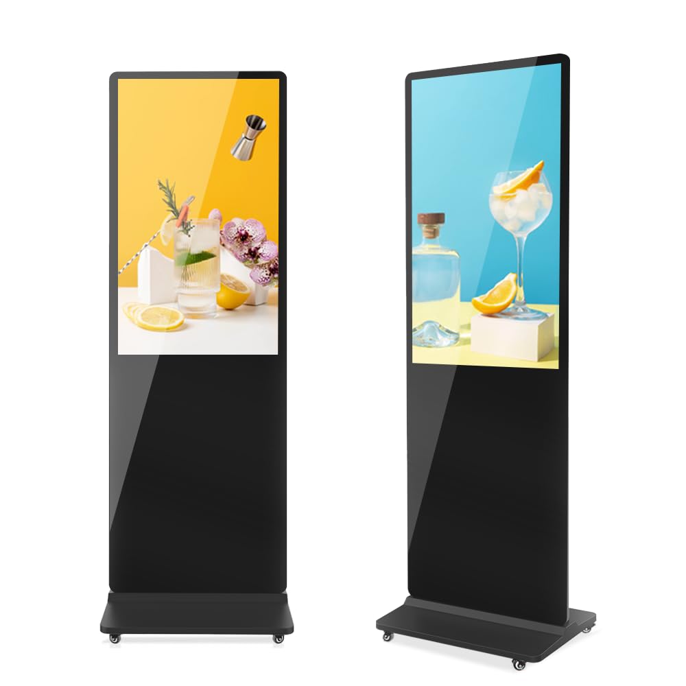 Qixzocv 43 Inch Indoor Floor Standing Digital Signage Advertising Display Kiosk Lcd Screen Commercial Totem Android System Verti