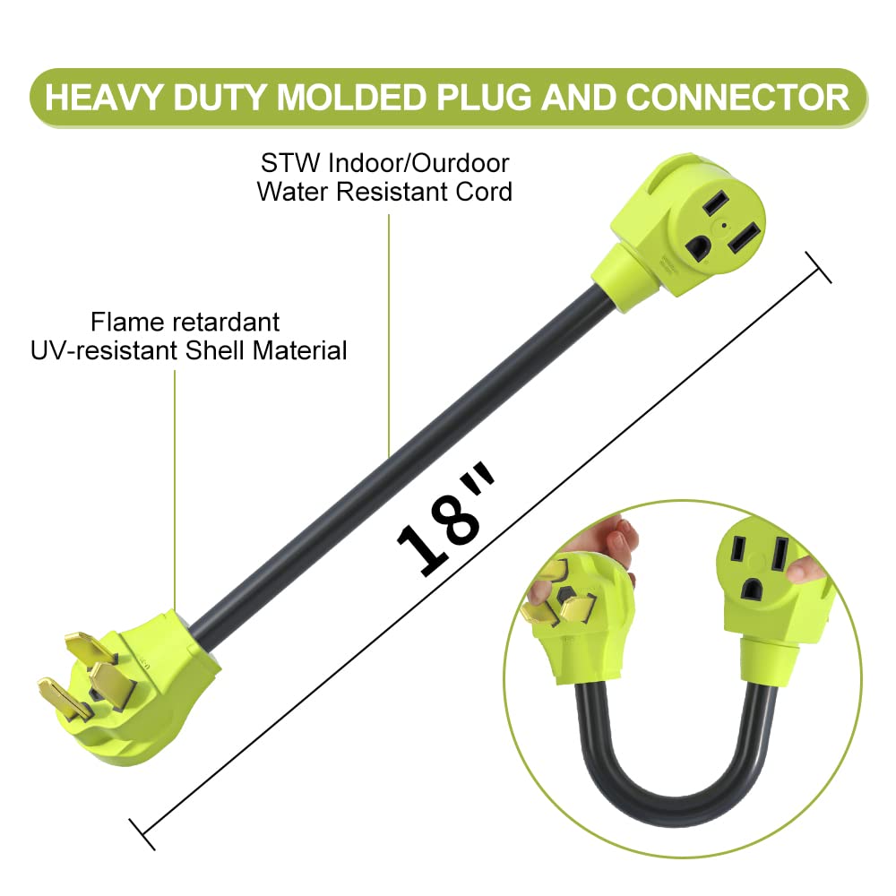 Aoweitour Welder Plug Adapter,Dryer 30 Amp To Welder 50 Amp Adapter,Nema 10 30P To Nema 6 50R,3 Prong Welder Adapter Cord,Stw 10