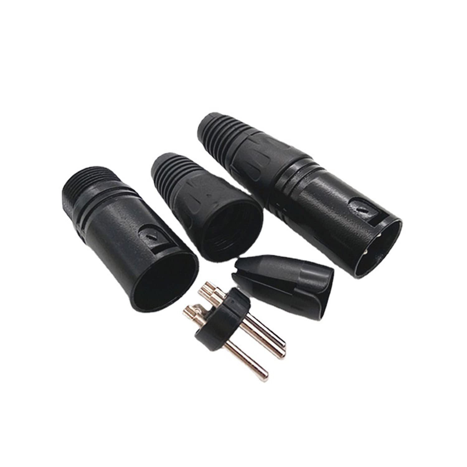 Zyamy 4 Pairs Xlr 3 Pin Male/Female Audio Microphone Connector, Black Shell