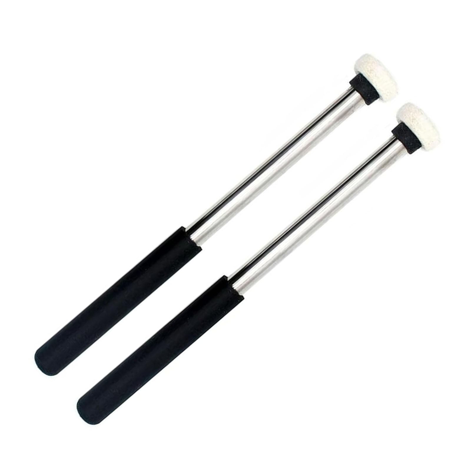 Tuoren 4 Pair Steel Tongue Drum Mallets With Storage Bag, 2 Pair Rubber Head Wood Glockenspiel Sticks, 1 Pair Steel Head And 1 P