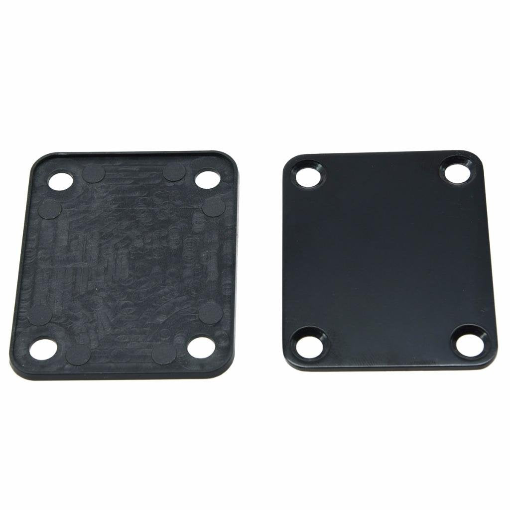 4-Bolt Electric Guitar Replacement Neckplate Bass Metal Neck Plate With Screws For Fd Strat Tele Or Basses Black