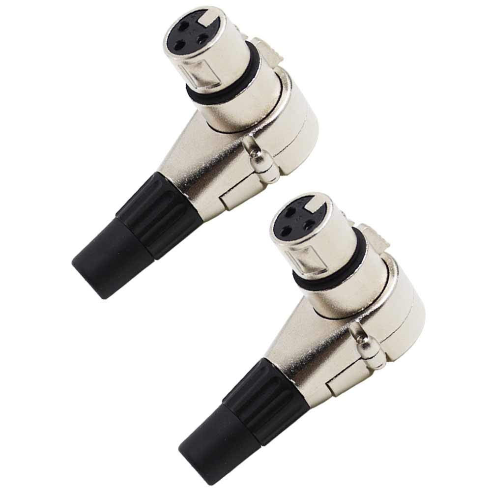 Bnkenx 2 Pack Of Adjustable Right Angle 3 Pin Xlr Female Connectors   Pro Audio Dj Band Xlr 7 Position Plugs 90 Degree Adjustabl