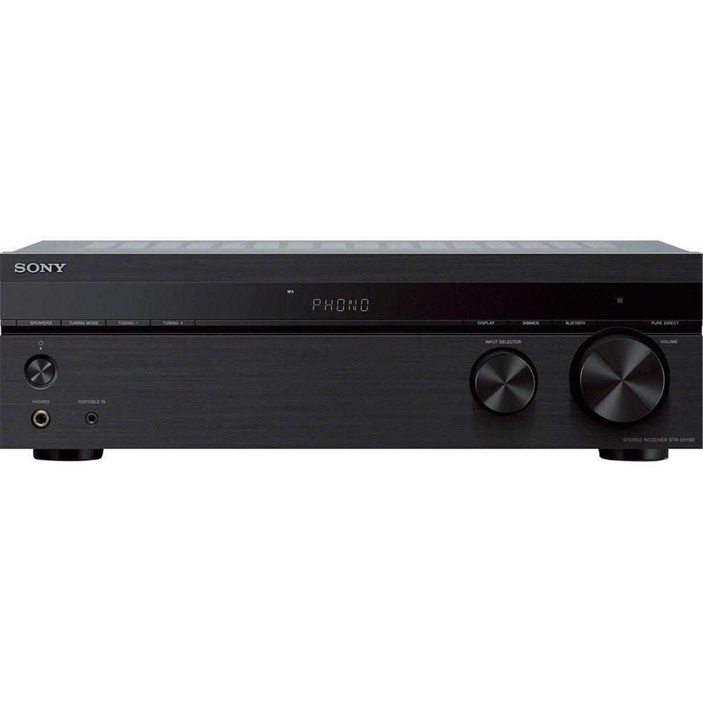 Sony Strdh190 2 Ch Stereo Receiver With Phono Inputs And Bluetooth Bundle With 1 Yr Cps Enhanced Protection Pack