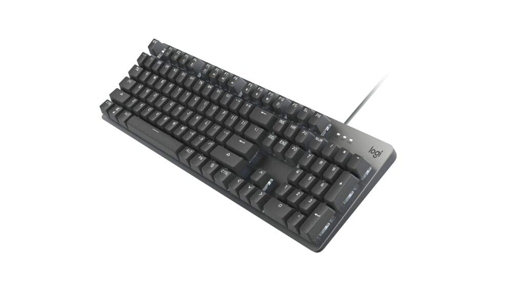 Logitech K845 Mechanical Illuminated Keyboard, Strong Adjustable Tilt Legs, Full Size, Aluminum Top Case, 104 Keys, USB Corded, 
