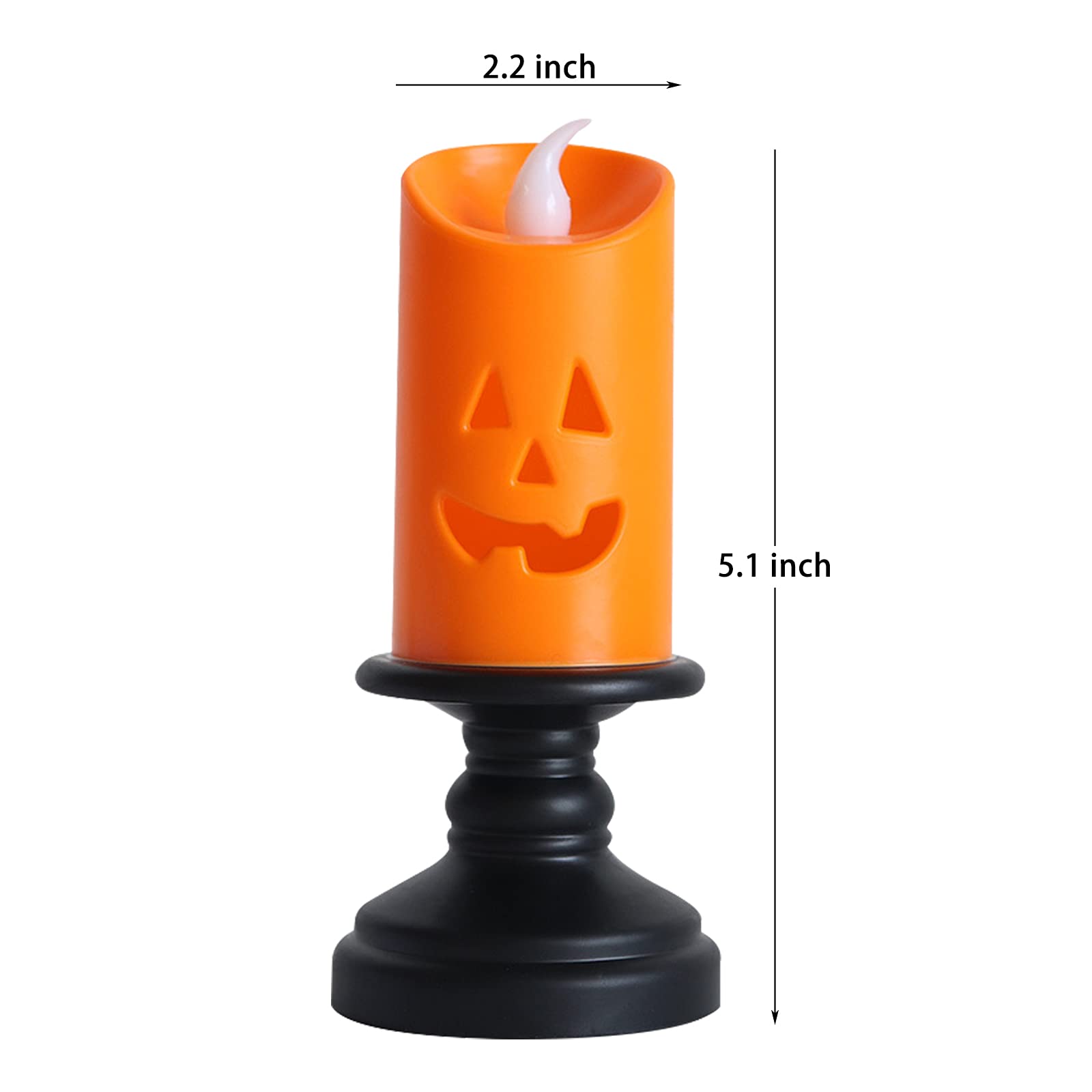 Ybb 6Pcs Halloween Pumpkin Candle Light, Halloween Orange Flameless Candle Lights Led Lamps Festival Decor Light For Halloween P